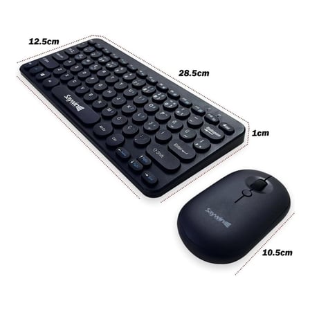 Kablosuz Lacivert Bluetooth Klavye Mouse Seti – Yuvarlak Tuşlu Tasarım, Türkçe Q Dizilim, Taşınabili