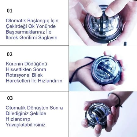 Gyro Ball El Bilek Egzersiztopu Otomatik Jiroskop Kol Kuvvet Spor Ekipmanı (5477)