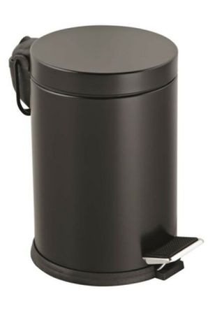 3LT SİYAH PEDALLI METAL ÇÖP KOVASI (5477)