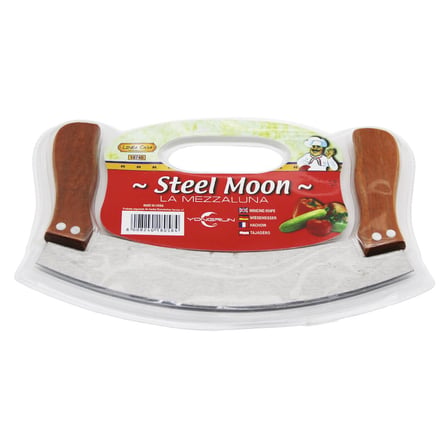 STEEL MOON ÇİFT AHŞAP SAPLI ZIRH BIÇAK KESİCİ - DOĞRAYICI 24 x 14 x 1,5 cm (5477)