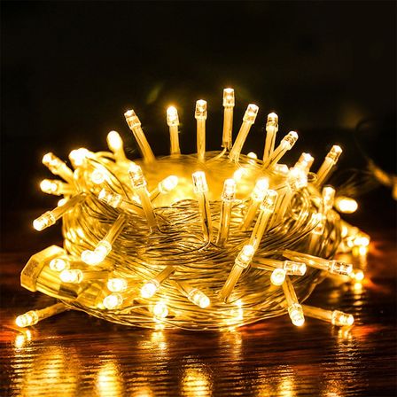 10 Metre 100 Ledli 8 Fonksiyonlu Dekoratif Lambader Sarı Lamba (5477)