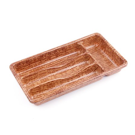 AHŞAP RENK - 4 BÖLMELİ ÇEKMECE İÇİ KAŞIKLIK 36X20CM (5477)