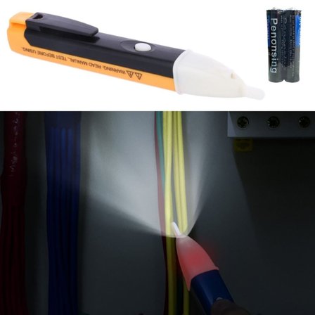 Elektrik Kaçak Dijital Kontrol Kalemi Cihazı -Dedektörlü Temassız Işıklı Kablo Voltaj Test (5477)