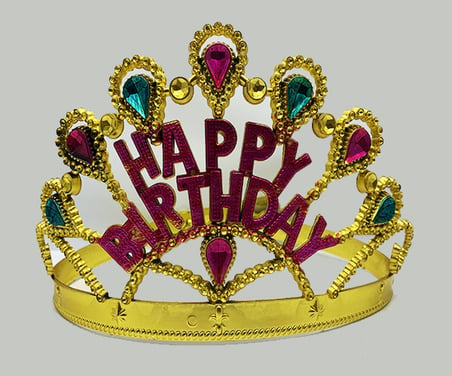 Altın Renk Happy Birthday Yazılı Doğum Günü Tacı 60 cm (5477)