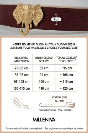 Fil Gold Tokalı Bordo Kadın Kemer 3 cm