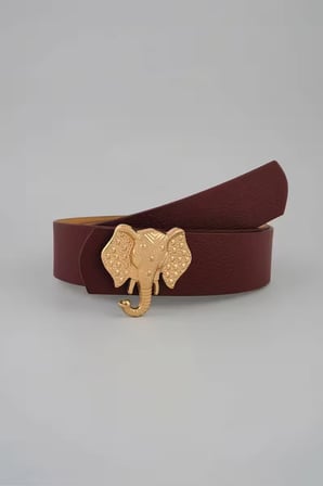 Fil Gold Tokalı Bordo Kadın Kemer 3 cm