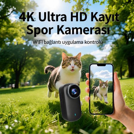 M11 Mini 4K Ultra HD WiFi Aksiyon Kamerası Geniş Açılı 1.5'' Ekranlı Manyetik Spor Kamerası