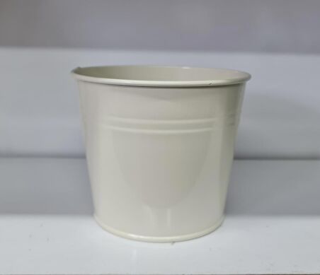 Metal Saksı Kova Krem 14x16 Cm No16