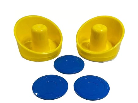 Arcade 2 Adet Sarı Renk Air Hockey Masası Tokaç 3 Adet Mavi Renk Havalı Hokey Masası Disk Topu