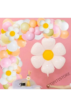 Papatya Balon Kemer Sarı Papatya Çiçek Balonları Parti Süslemeleri Doğum Günü