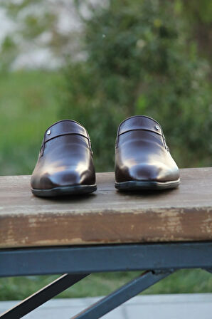 Erkek Kışlık Kundura Hakiki Deri  Kauççuk Taban Bağcıksız