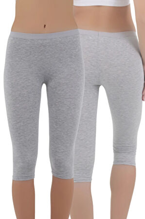 Kadın Kısa Paça Günlük Tayt – Siyah, Beyaz, Gri | S-M, L-XL