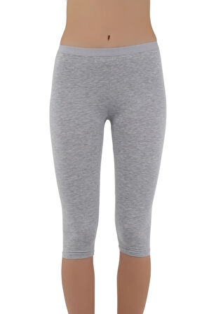 Kadın Kısa Paça Günlük Tayt – Siyah, Beyaz, Gri | S-M, L-XL