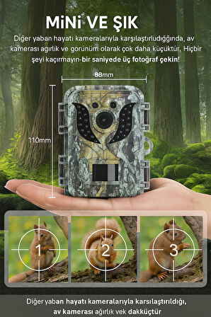 QASUL Mini Avcılık Kamera 16MP 1080 P HD Yaban Hayatı Açık Hareket Aktif Tetik İzcilik Fotoğraf Tuzakları