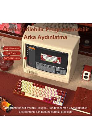 Ak680 Kırmızı Switch Hot-swap Kablolu Mekanik Oyuncu Gaming Klavye