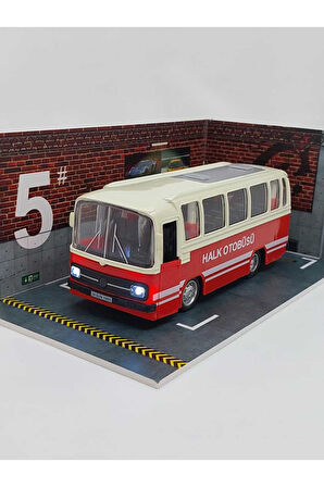 1/27 Ölçek Nostalji Halk Otobüsü Sesli Ve Işıklı (kırmızı)