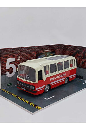 1/27 Ölçek Nostalji Halk Otobüsü Sesli Ve Işıklı (kırmızı)