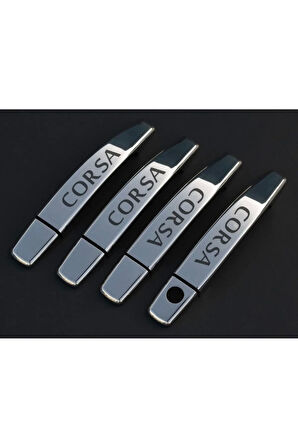 Opel Corsa D Krom Kapı Kolu (CORSA) Yazılı 2007  Ve Üzeri 4 Kapı Paslanmaz Çelik