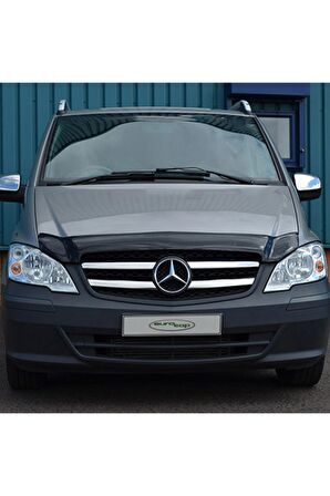 Mercedes Vito W639 Ön Kaput Koruma Rüzgarlığı 3mm Akrilik Parlak Siyah Deflektör 2011-2014