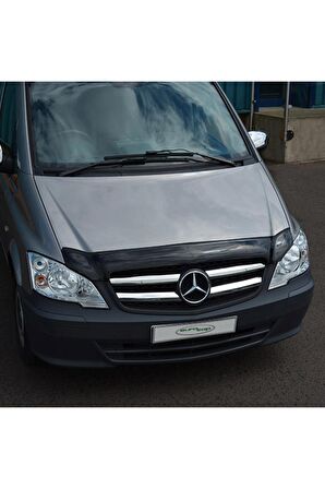 Mercedes Vito W639 Ön Kaput Koruma Rüzgarlığı 3mm Akrilik Parlak Siyah Deflektör 2011-2014