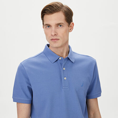 Nautica Erkek Mavi Slim Fit Kısa Kollu Polo Yaka T-Shirt
