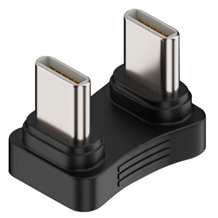 Type-C to Type-C 180° Dirsek Adaptör | 65W Hızlı Şarj & 480Mbps Veri Aktarımı | Erkek - Erkek Uçlu