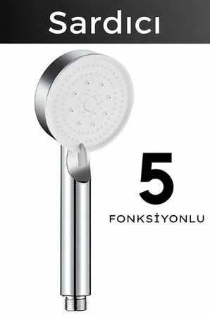 Sardıcı 5 Fonksiyonlu Krom El Duş Başlığı