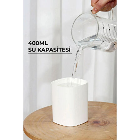 Ozmik SD09 Hava Nemlendirici Buhar Makinesi Ve Aroma Difüzörü H2O Humidifier 400 Ml Ultrasonik siyah