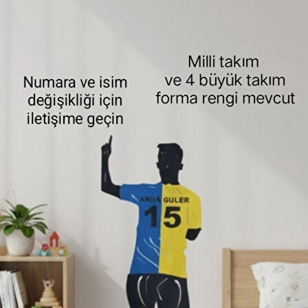 Kişiye Özel Kişileştirilebilen Arda Güler Temalı Ahşap Duvar Dekoru