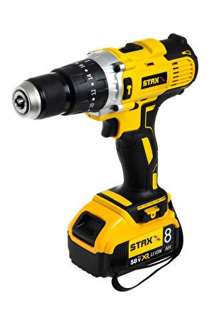 58 V 8 Ah Çift Metal Şanzuman Çift Samsung Akülü Darbeli Şarjlı Matkap Vidalama +24 Parça Set