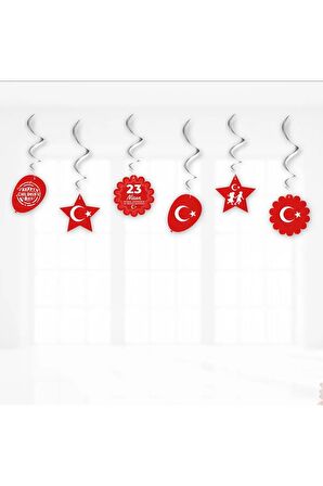 Tavan Süs Sarkıt 23 Nisan En Güzel Bu Bayram 6'LI-Sw25