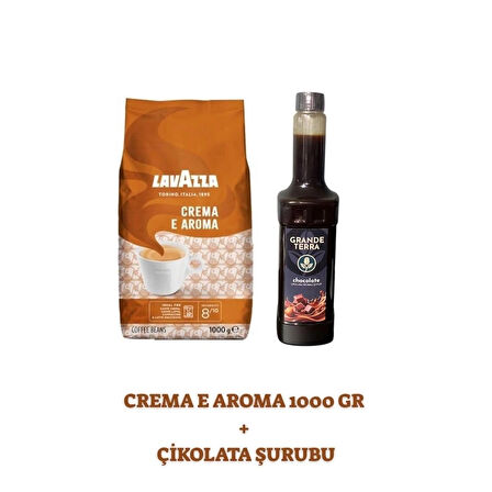 Lavazza Crema e Aroma 1000 gr + Grande Terra Çikolata Şurubu 750 ml 