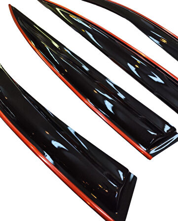 Honda Jazz Kırmızı Kromlu Cam Rüzgarlığı  2014-2019 Arası