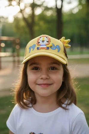 Kitti 5-8 Yaş Unisex Bebek & Çocuk Aksesuarlı Yazlık Şapka