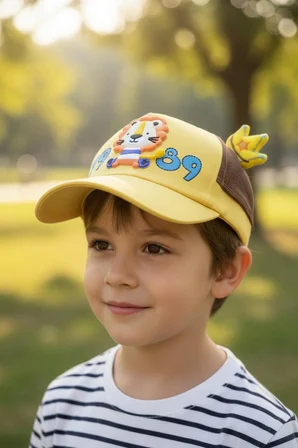 Kitti 5-8 Yaş Unisex Bebek & Çocuk Aksesuarlı Yazlık Şapka