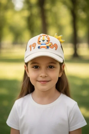 Kitti 5-8 Yaş Unisex Bebek & Çocuk Aksesuarlı Yazlık Şapka