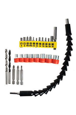 58 V 8 Ah Metal Şanzuman Çift Samsung Akülü Darbeli Şarjlı Matkap Vidalama Seti + 27 Parça Set