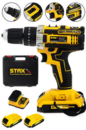 Germany Hybrid Tech 36v 5ah Metal Şanzımanlı Samsung Çift Akülü Darbeli Şarjlı Matkap Vidalama 2 Ad