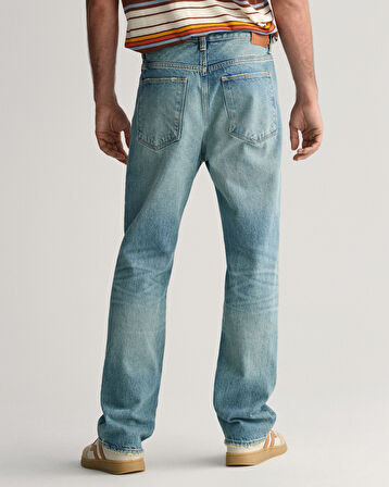 GANT Erkek Lacivert Loose Fit Jean Pantolon