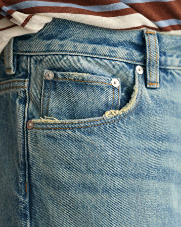 GANT Erkek Lacivert Loose Fit Jean Pantolon