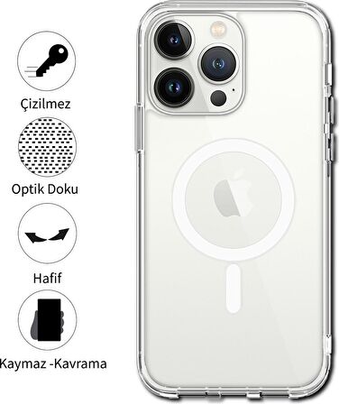 Byoztek Iphone 11 Pro Magsafe Destekli Kablosuz Şarj Uyumlu Şeffaf Silikon Kılıf