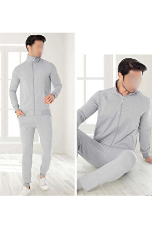 Dik Yaka Erkek Gri Eşofman Takımı ROZ.14.EL.53.T