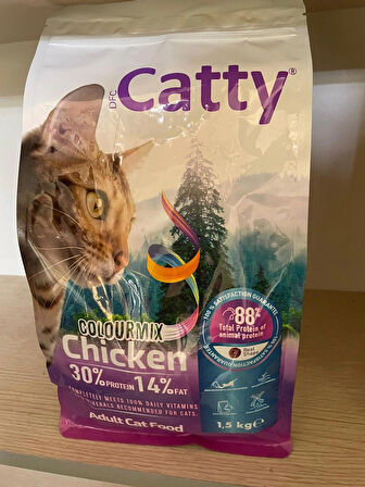 Catty Colourmix Tavuklu Renkli Yetişkin Kedi Maması 1.5 Kg