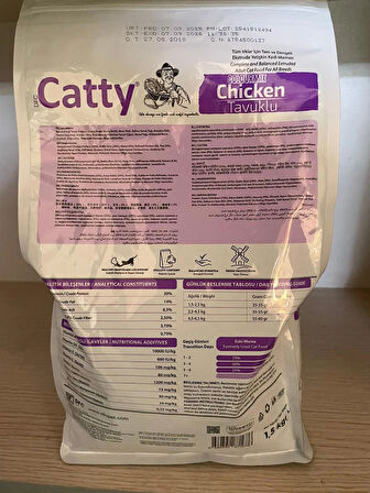 Catty Colourmix Tavuklu Renkli Yetişkin Kedi Maması 1.5 Kg