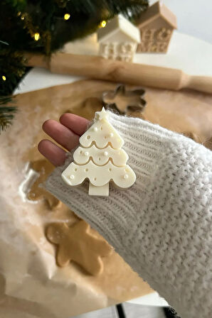 Dekoratif Beyaz Yılbaşı Ağacı Küçük Kokulu Soya Mumu