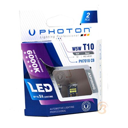 Photon Ph7018Cb Büyük Dipsiz Led Beyaz T10 W5W 18 Led 12V 2'Li