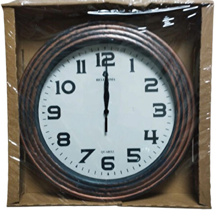KLASİK ESKİTME BAKIR SAAT 30X30 CM SESSIZ ÇALIŞIR