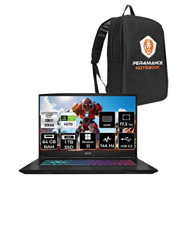 MSI Katana 17  i7-13620H 64GB 1TB SSD RTX4070/8GB 17.3" FHD 144HZ W11H B13VGK-1287XTR & PER4 ÇANTA