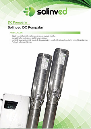 Solinved 3inç 24V 210W 1,2ton hmax:77mt outlet: 0,75 dc pompa