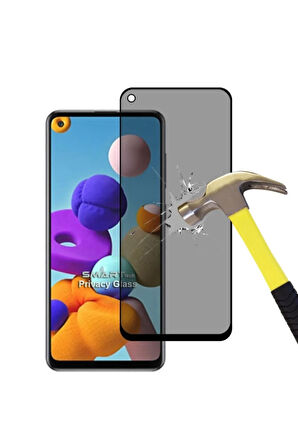 Samsung Galaxy A21s Yandan Görünmeyen 5d Hayalet Ekran Koruyucu - Extra İnce